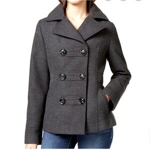 AMERICAN RAG WOMEN PEA COAT LINED DARK GRAY SIZE MEDIUM
